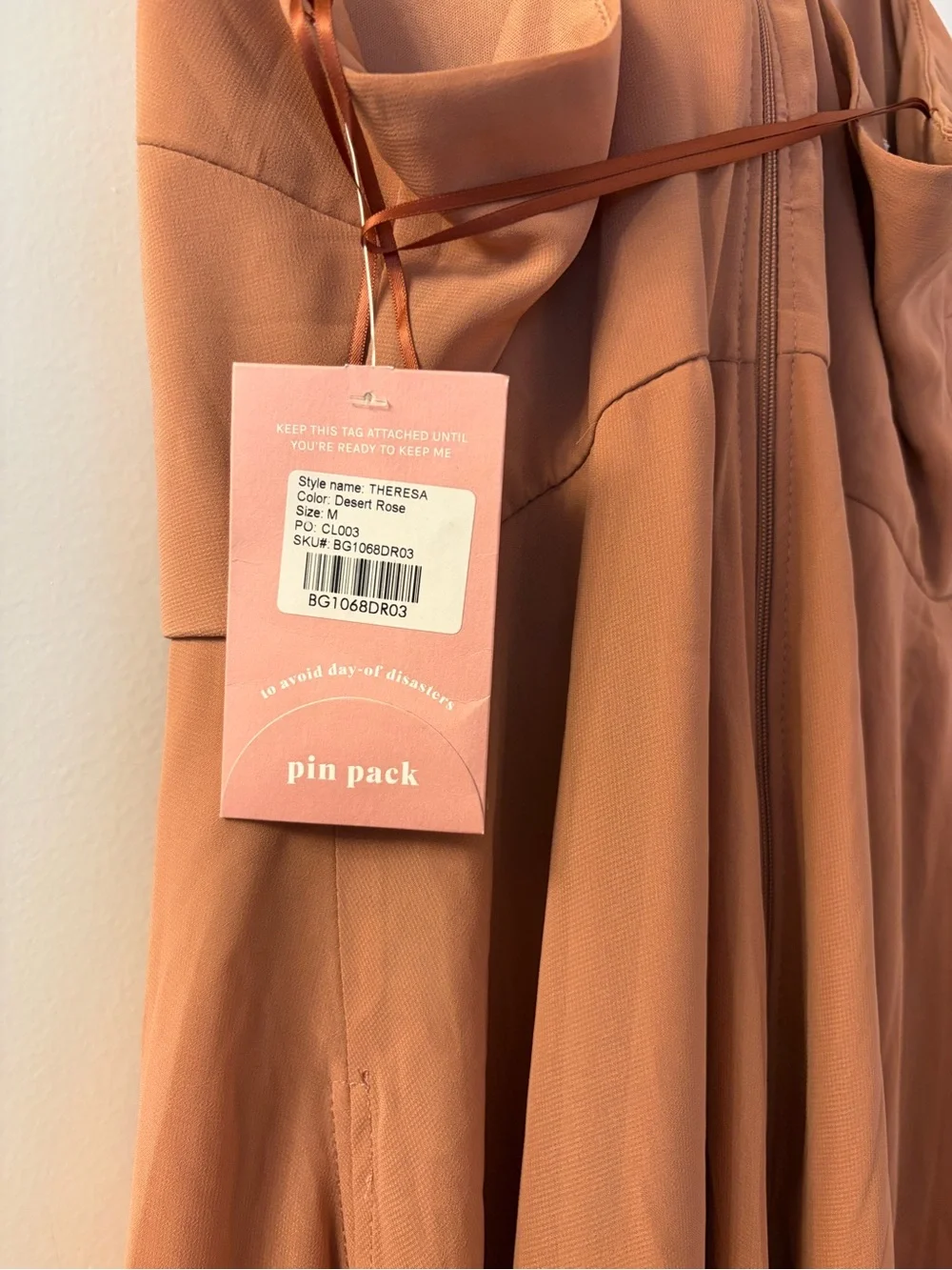 Birdie Grey M Ruffled V-Neck Spaghetti Strap Maxi Dress in Terracotta - Picture 4 of 6